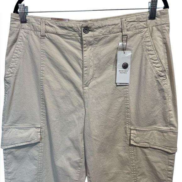 Denver Hayes Hi-Rise Straight Crop Pants Beige - Picture 3 of 13